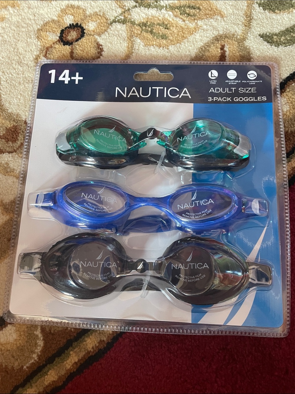 Nautica Adult Swimming 3-Pack Goggles